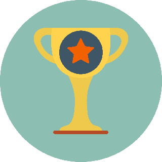 A trophy icon representing rewards