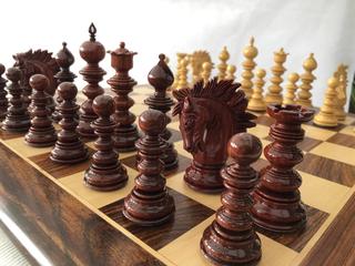 A luxury wooden chess set